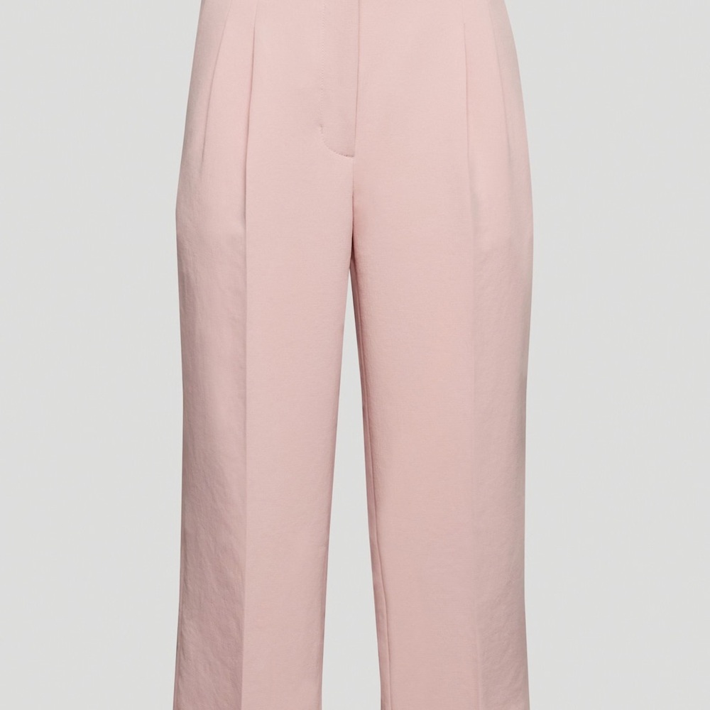 Aritzia Wilfred Effortless Cropped Wide-Legged Pants in Light Pink